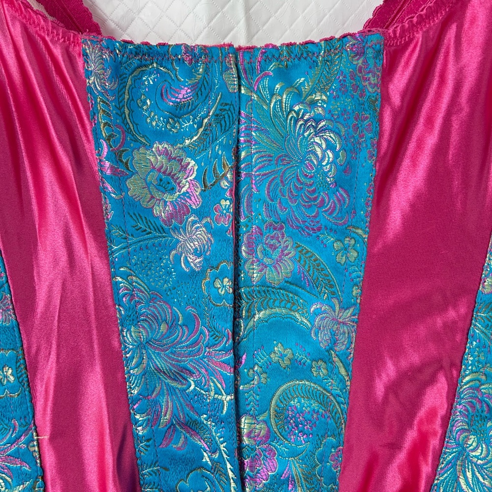Vibrant Pink and Blue Floral corset - Picture 9 of 11